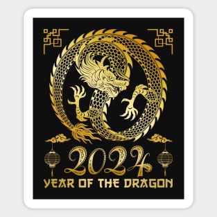 Golden Lunar Year Of The Dragon 2024 Sticker